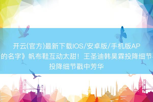 开云(官方)最新下载IOS/安卓版/手机版APP 《隐身的名字》帆布鞋互动太甜！王圣迪韩昊霖投降细节戳中芳华