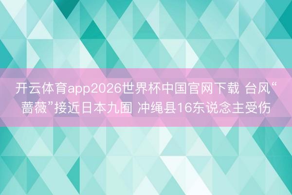 开云体育app2026世界杯中国官网下载 台风“蔷薇”接近日本九囿 冲绳县16东说念主受伤